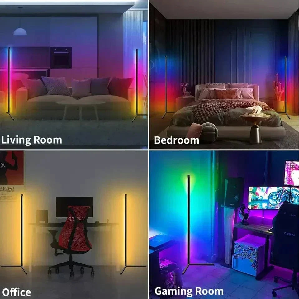 Stilren RGB-hjørnelampe med fjernbetjening - Moderne belysning