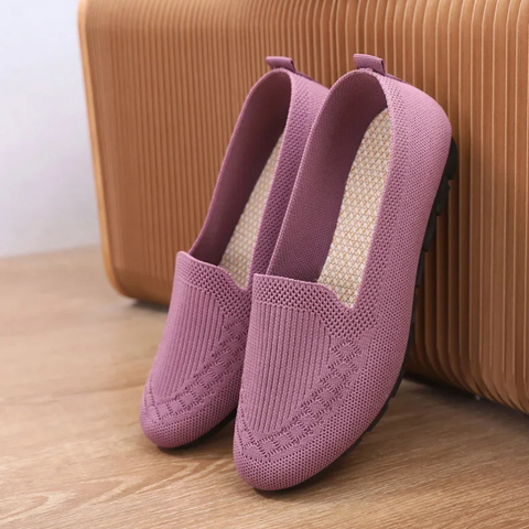 Strikkede slip-on-loafers til damer