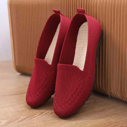 Strikkede slip-on-loafers til damer