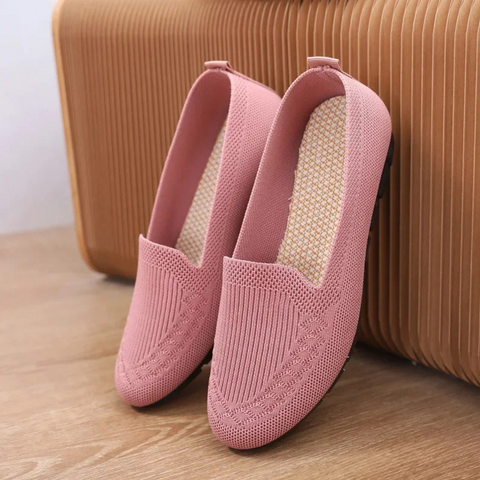 Strikkede slip-on-loafers til damer