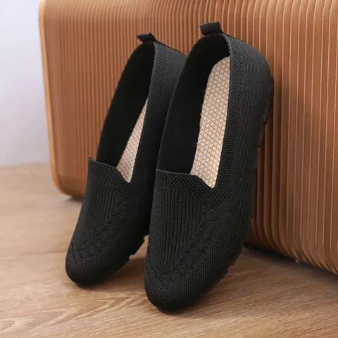 Strikkede slip-on-loafers til damer