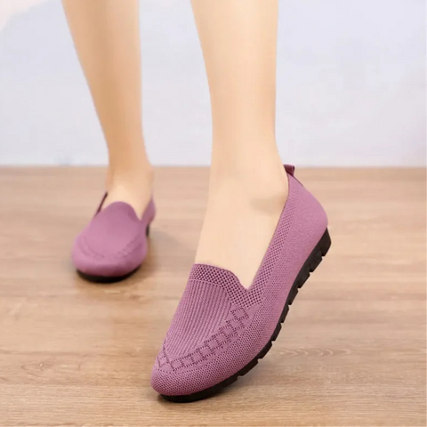 Strikkede slip-on-loafers til damer