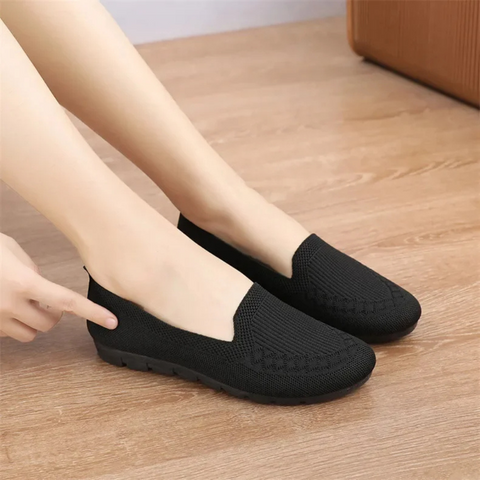 Strikkede slip-on-loafers til damer