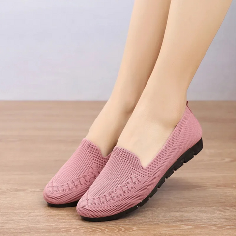 Strikkede slip-on-loafers til damer