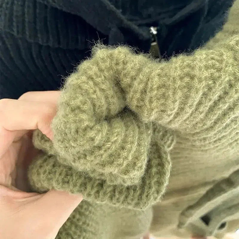 Strikket cardigan med lynlås til damer
