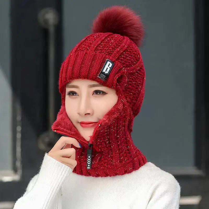 Strikket damebalaclava