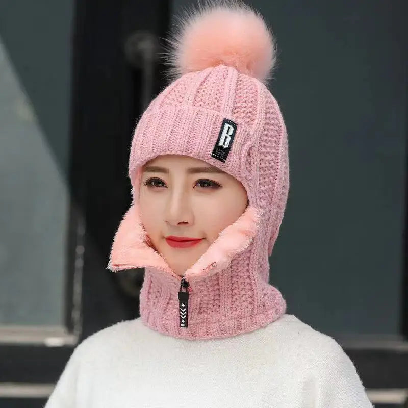 Strikket damebalaclava