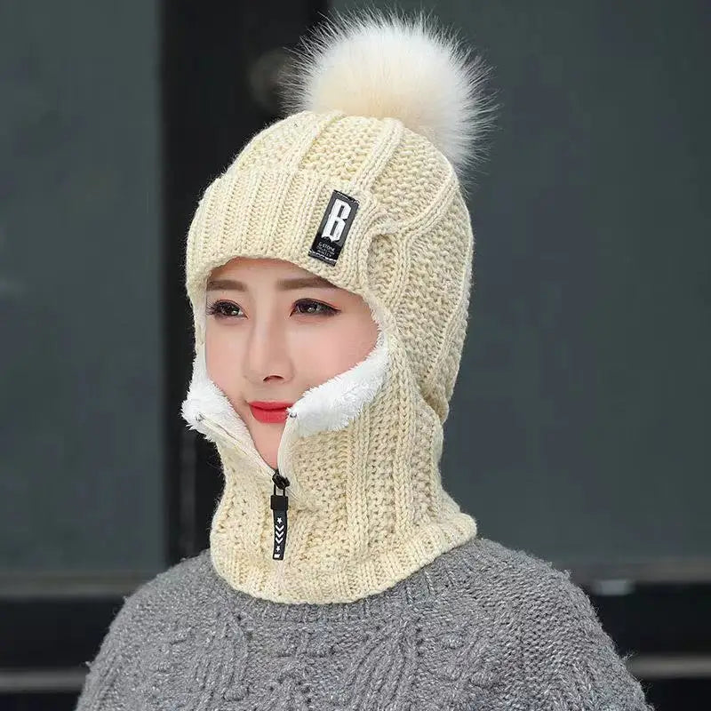 Strikket damebalaclava