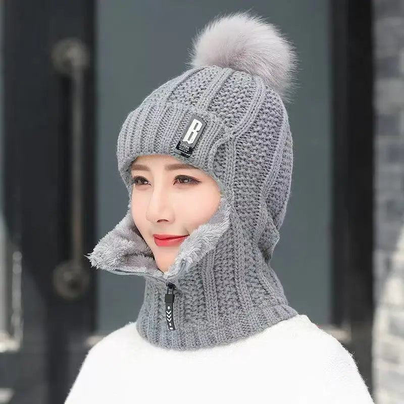 Strikket damebalaclava