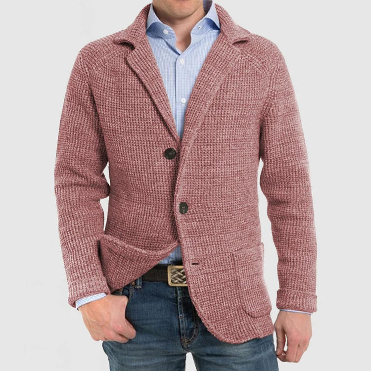 Strikket herreblazer med to knapper