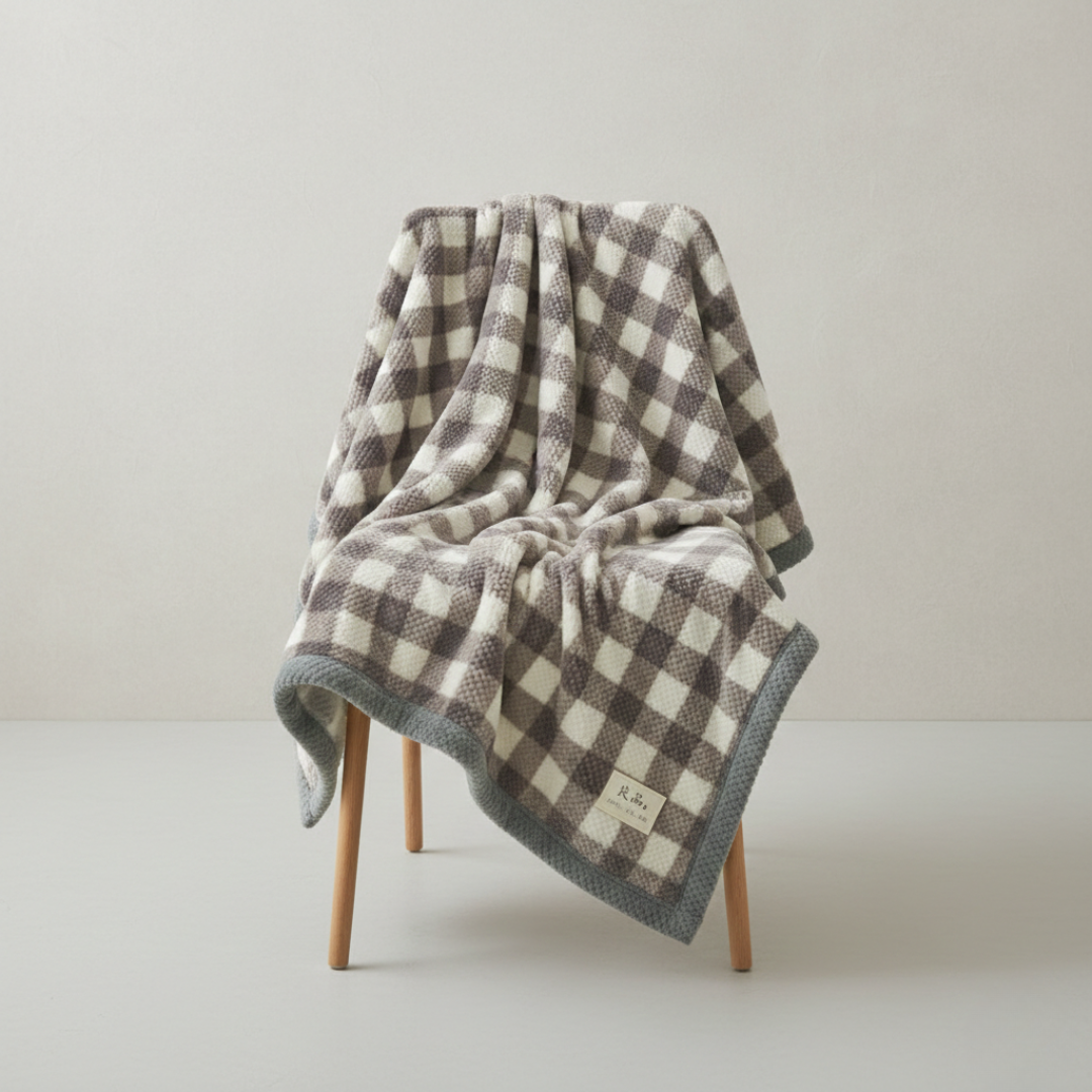 Strikket plaid
