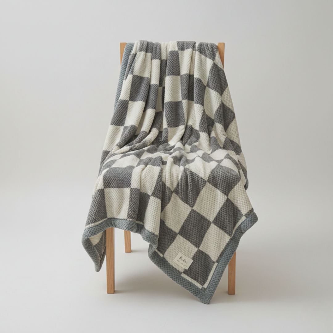 Strikket plaid
