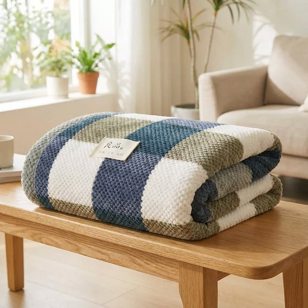 Strikket plaid