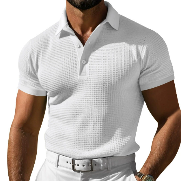 Struktureret herrepoloshirt i regular fit