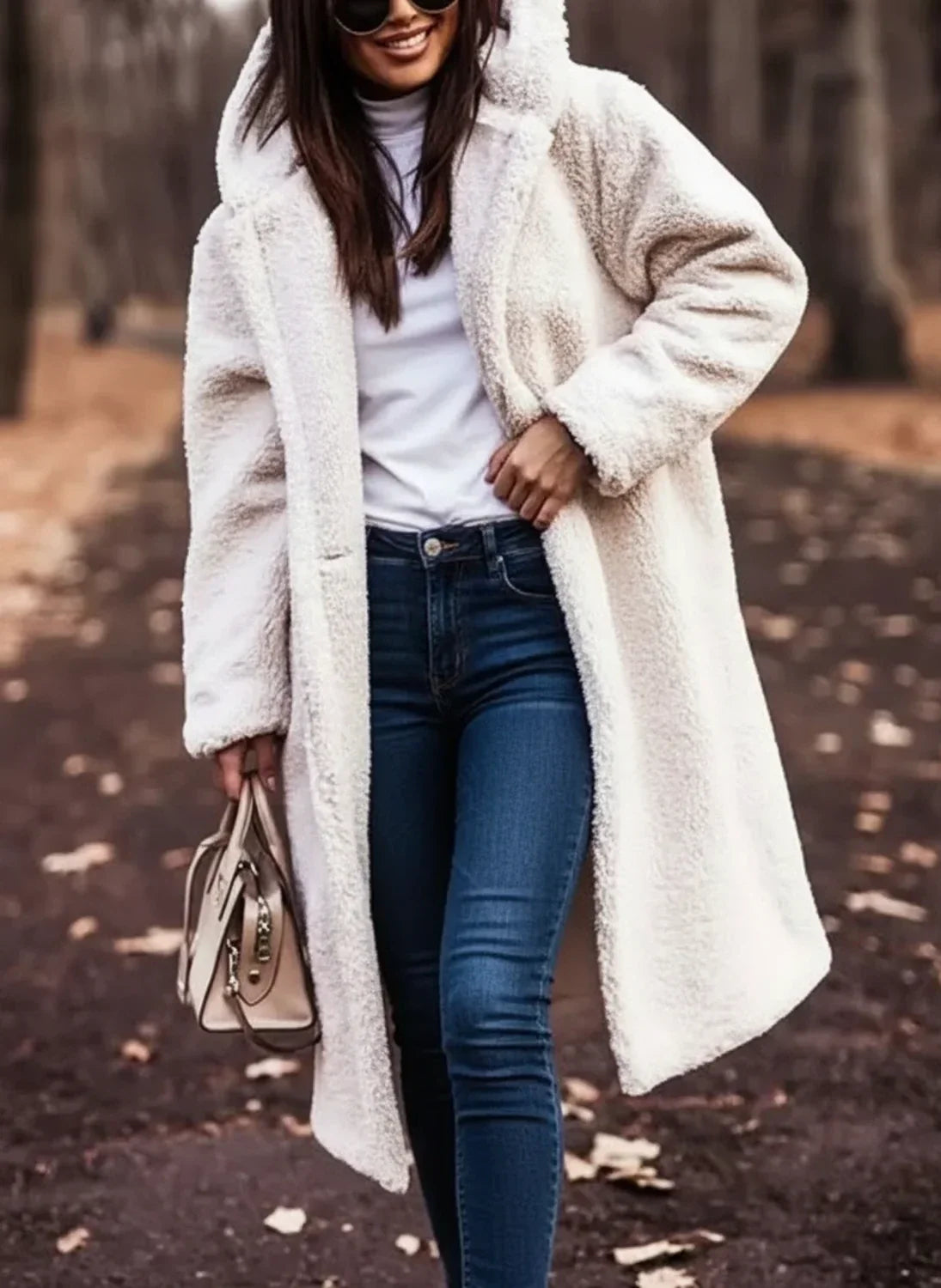 Teddyfrakke med hætte til kvinder