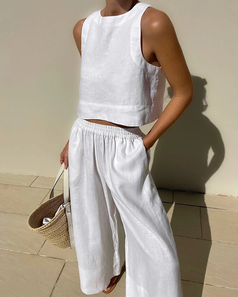 Todelt damesæt med cropped tanktop