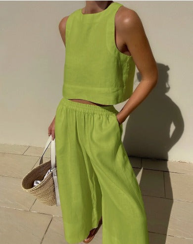 Todelt damesæt med cropped tanktop