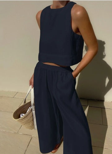 Todelt damesæt med cropped tanktop