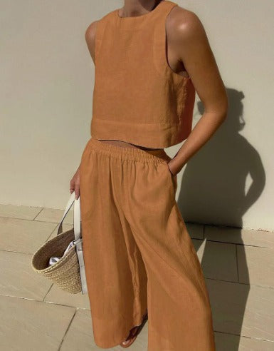 Todelt damesæt med cropped tanktop