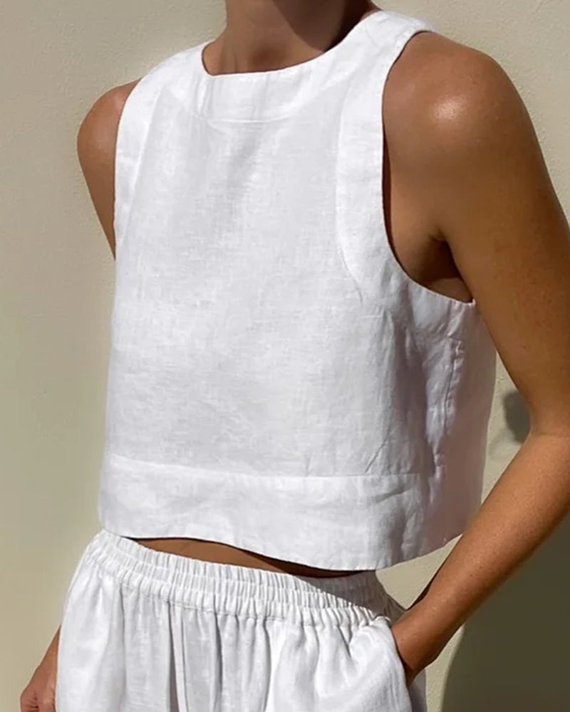Todelt damesæt med cropped tanktop