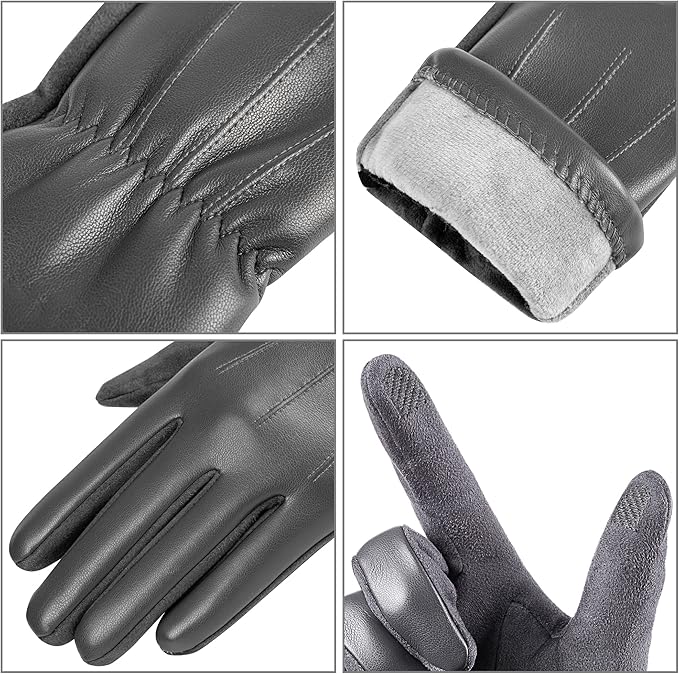 Touchscreen-vinterhandsker i ruskind