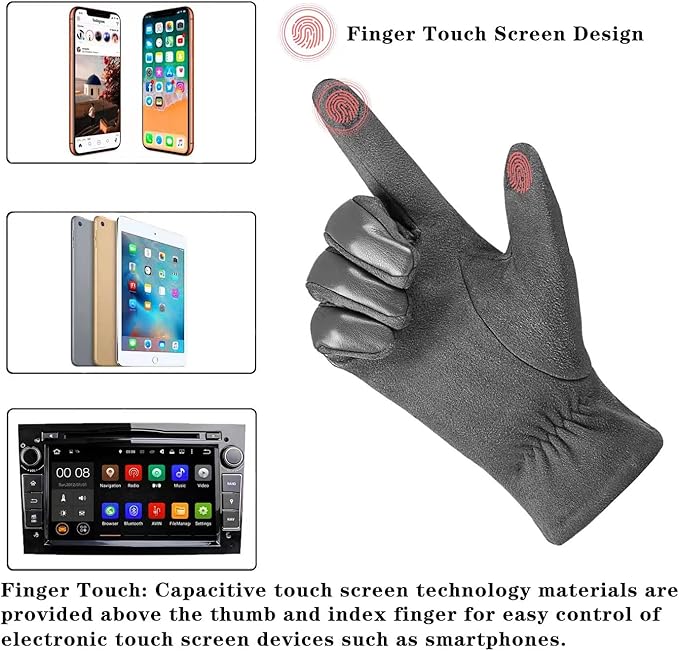 Touchscreen-vinterhandsker i ruskind