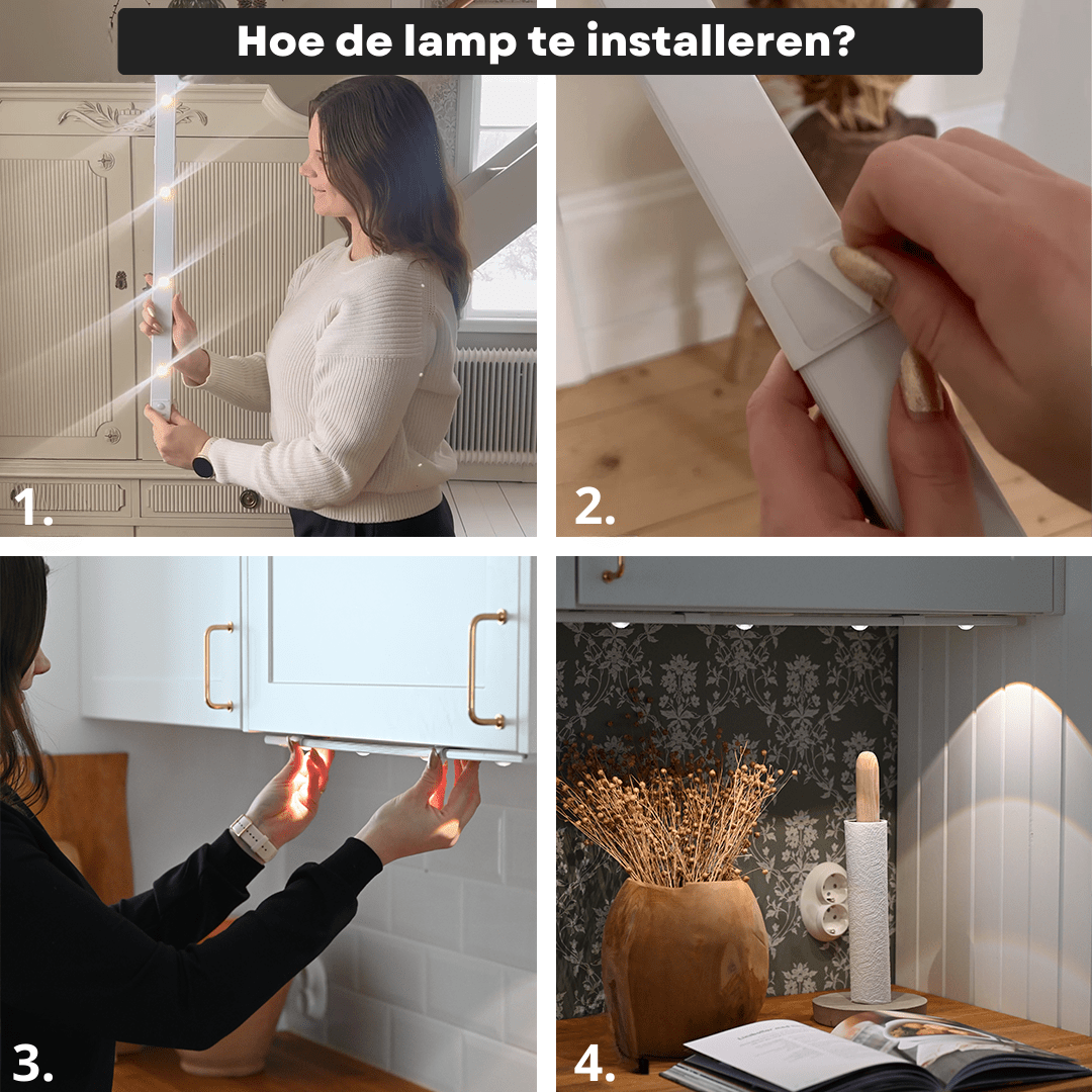 Trådløs LED-lampe med bevægelsessensor