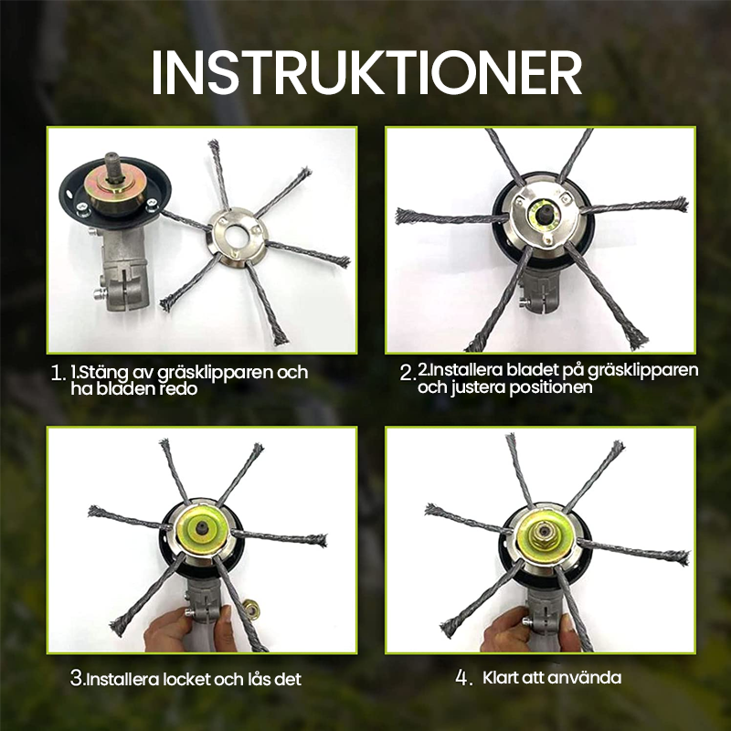 Trimmerhoved med ståltråd til effektiv ukrudtsbekæmpelse