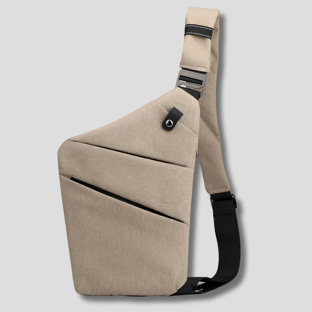 Tyverisikker crossbody-organizertaske med skjulte lynlåse