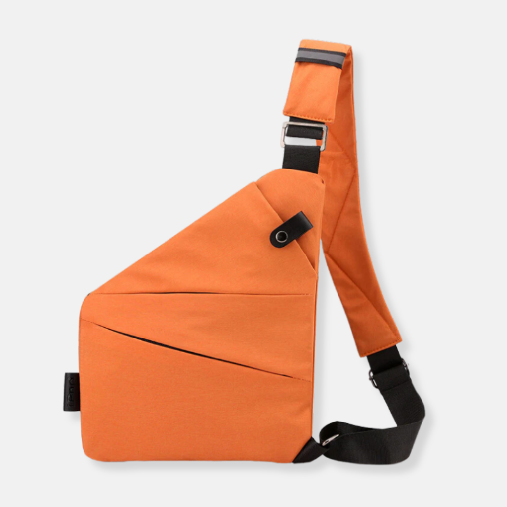 Tyverisikker crossbody-organizertaske med skjulte lynlåse