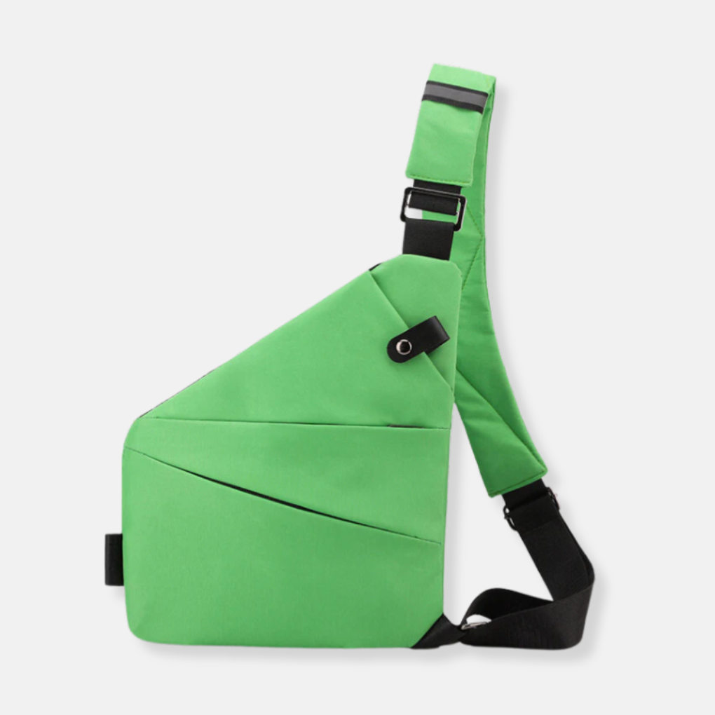 Tyverisikker crossbody-organizertaske med skjulte lynlåse