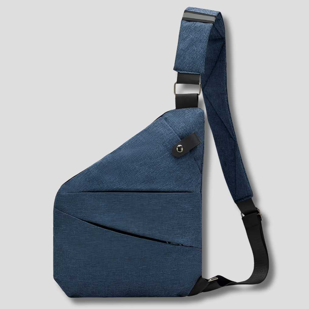 Tyverisikker crossbody-organizertaske med skjulte lynlåse