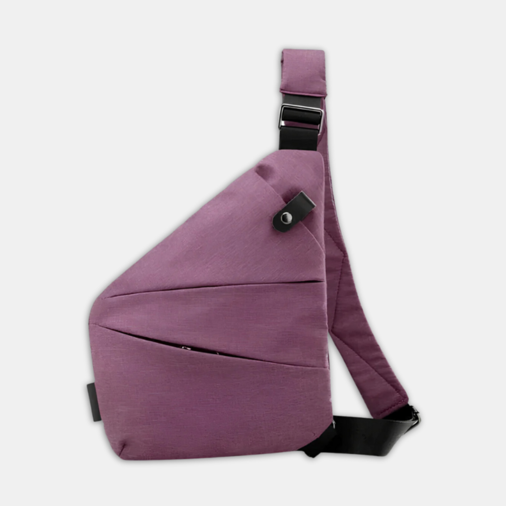 Tyverisikker crossbody-organizertaske med skjulte lynlåse