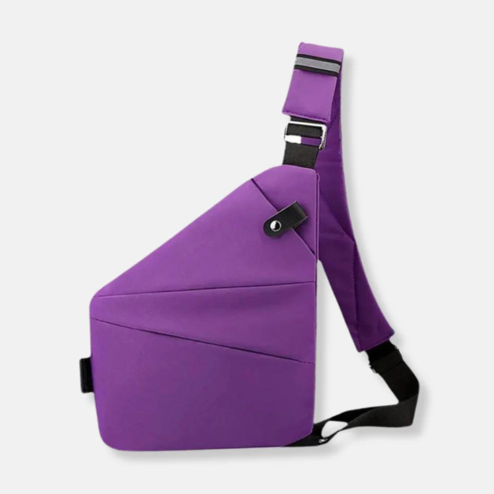 Tyverisikker crossbody-organizertaske med skjulte lynlåse