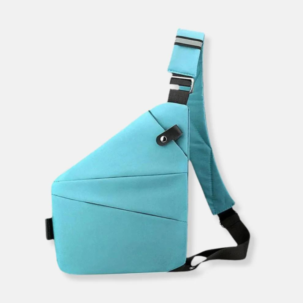 Tyverisikker crossbody-organizertaske med skjulte lynlåse