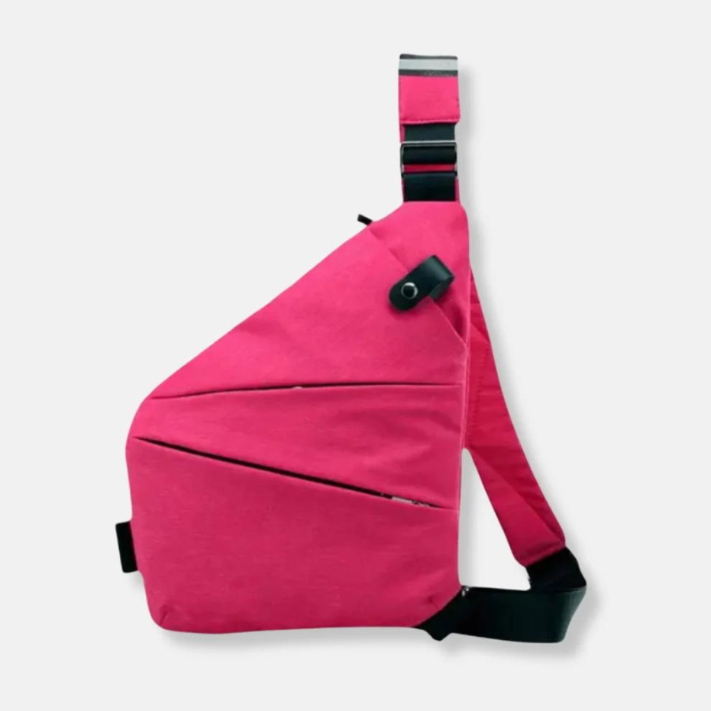 Tyverisikker crossbody-organizertaske med skjulte lynlåse