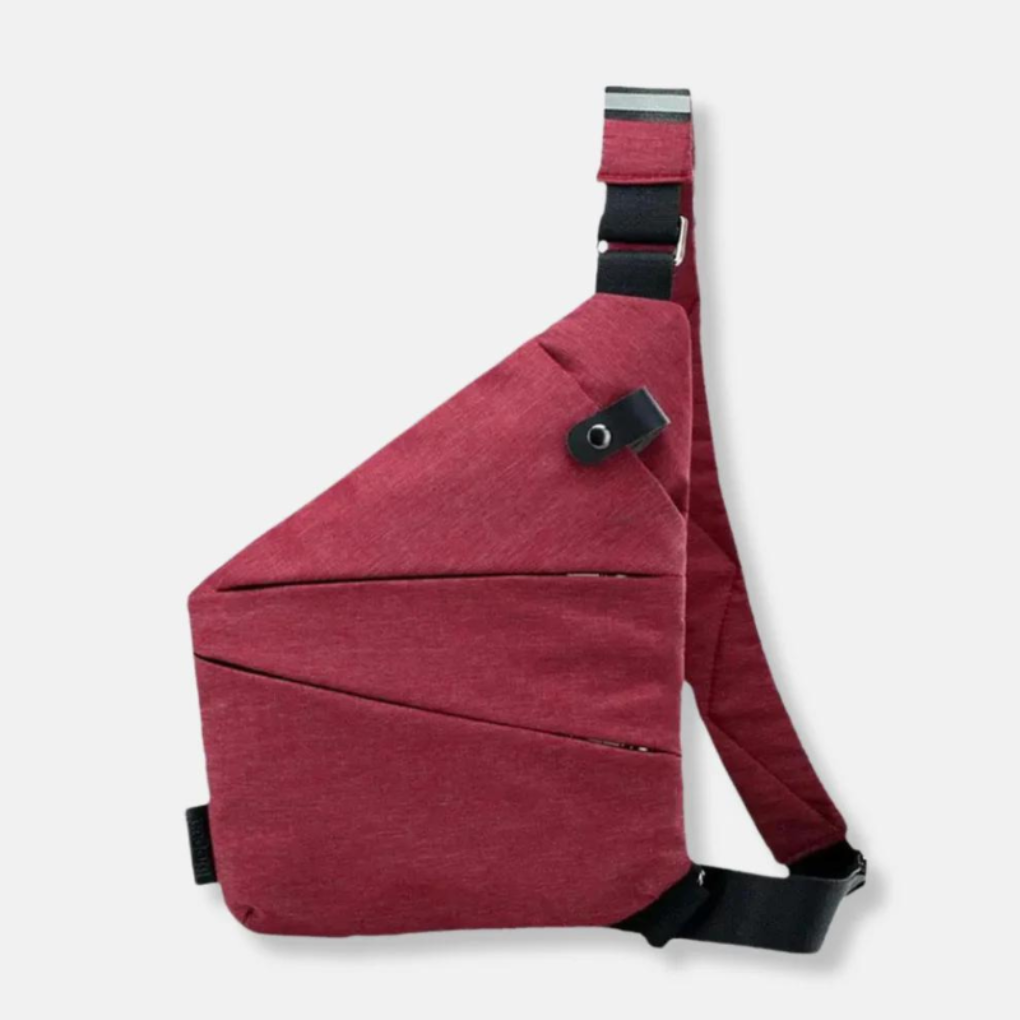Tyverisikker crossbody-organizertaske med skjulte lynlåse