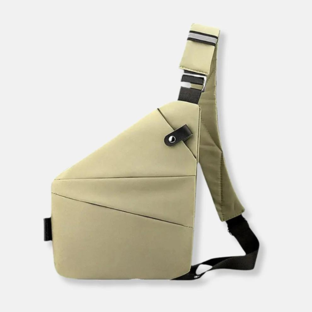 Tyverisikker crossbody-organizertaske med skjulte lynlåse