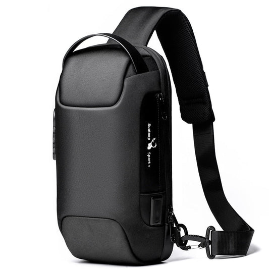 Tyverisikret og vandafvisende crossbody-taske til mænd med USB-opladning