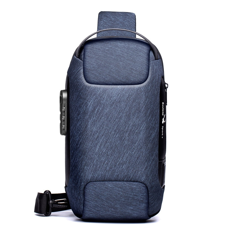 Tyverisikret og vandafvisende crossbody-taske til mænd med USB-opladning