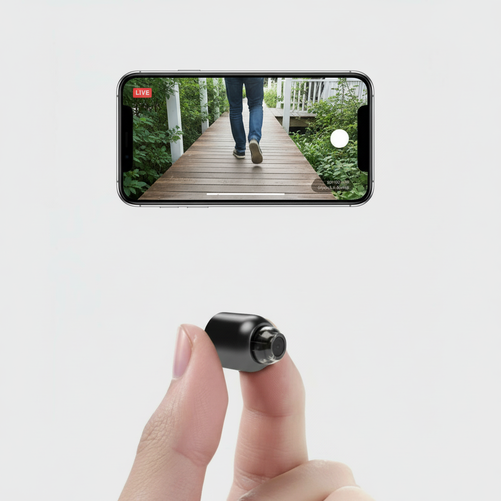 Ultralille WiFi-IP-kamera | 1080p Full HD | 120° vidvinkeloptik | Infrarødt nattesyn & bevægelsessensor | 2-vejs lyd | Verdensomspændende fjernadgang