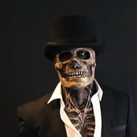 Ultrarealistisk Halloween-skeletkostume med maske