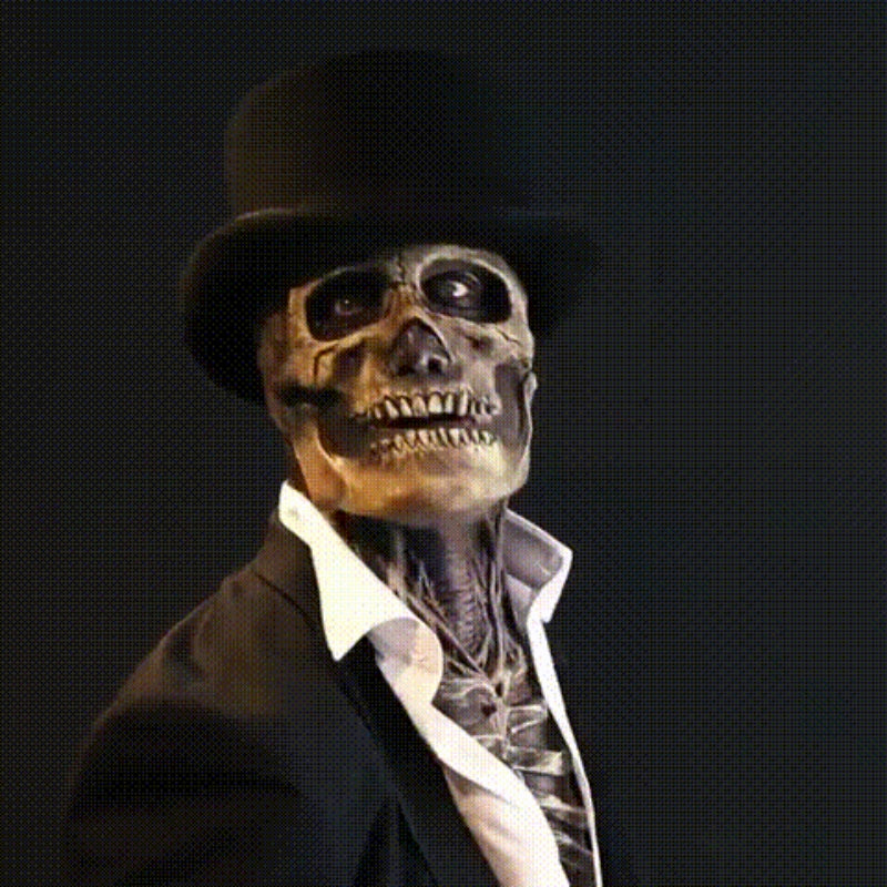 Ultrarealistisk Halloween-skeletkostume med maske