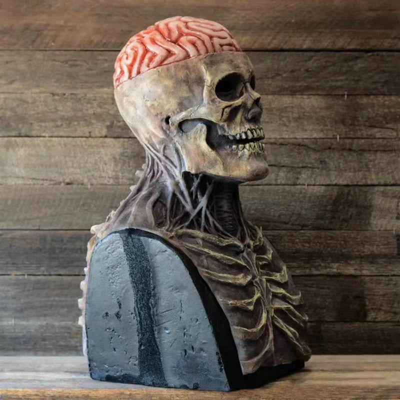 Ultrarealistisk Halloween-skeletkostume med maske