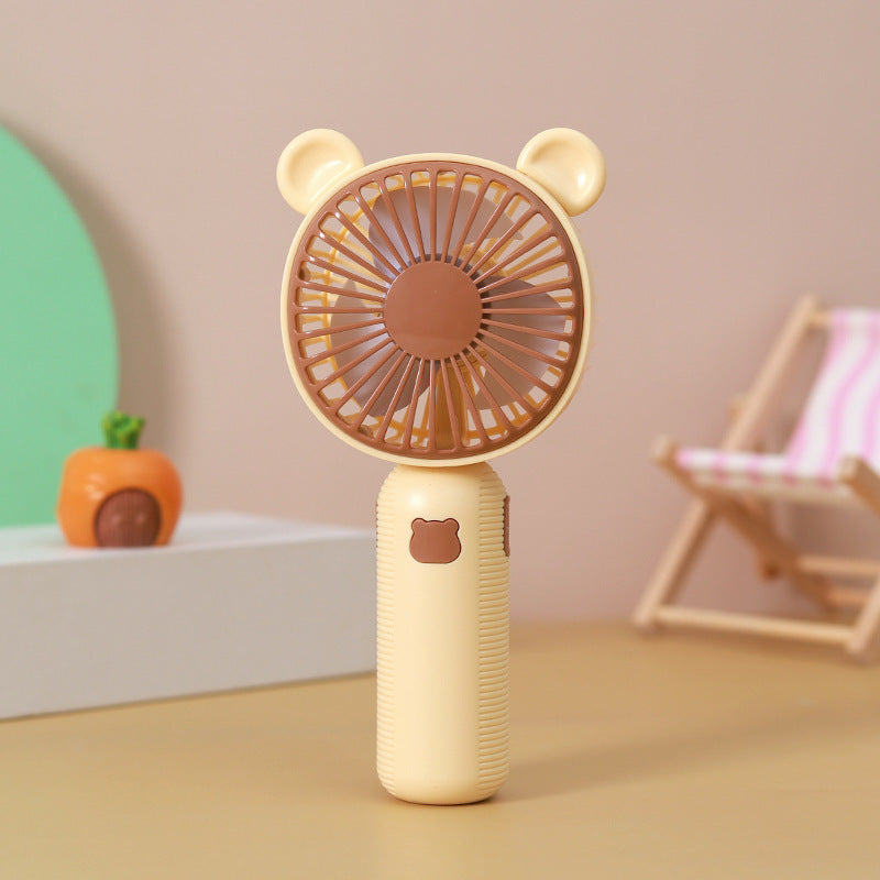 Unisex bærbar håndventilator med sødt bjørnedesign