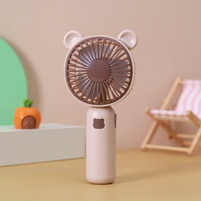Unisex bærbar håndventilator med sødt bjørnedesign
