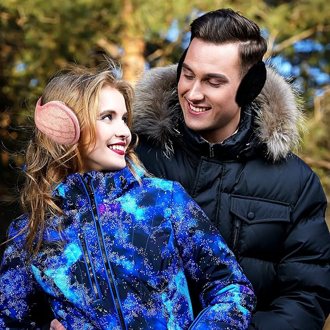 Unisex foldbare strikkede ørevarmere - sæt med 4