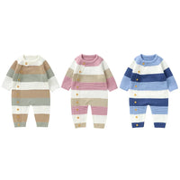Unisex hyggelig strikket babyheldragt