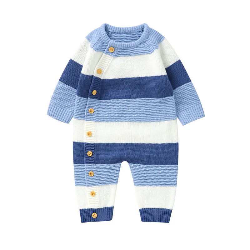 Unisex hyggelig strikket babyheldragt