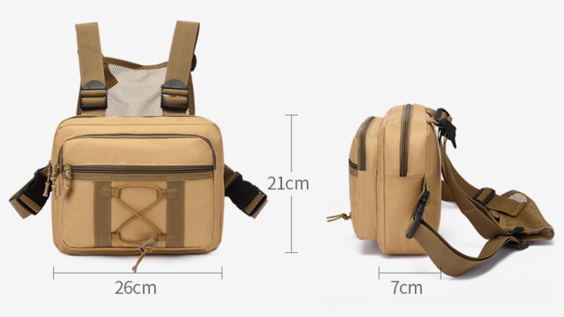 Unisex taktisk brysttaske - Vandafvisende outdoor-udstyr